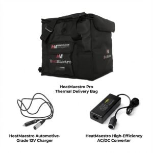HeatMaestro Pro Heated Thermal Delivery Bag – Dual-Power System (AC/DC Converter + 12V Automotive Charger)